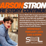 Photo of Carson Molle sitting on a bench years after his suicide attempt