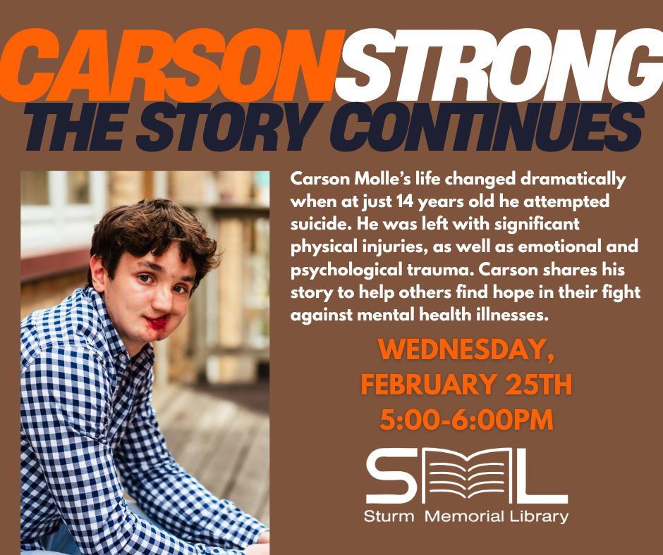 Photo of Carson Molle sitting on a bench years after his suicide attempt