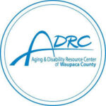 Circular logo with "ADRC" and "Aging & Disability Resource Center of Waupaca County."